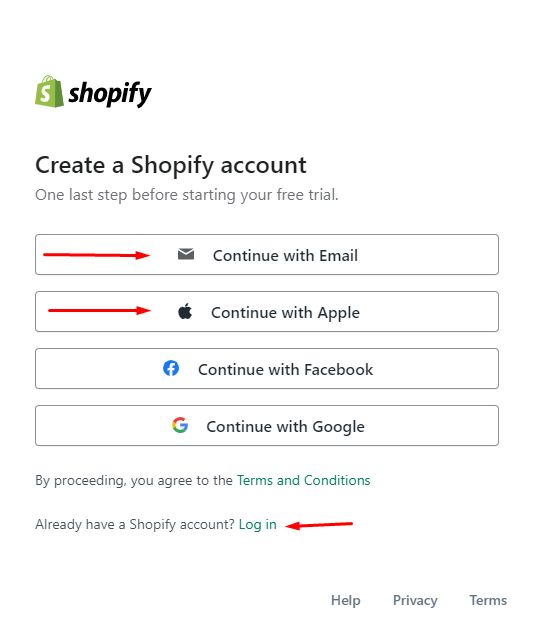 set up a shopify store first step